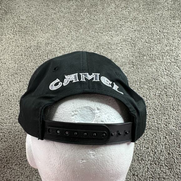 VINTAGE Camel Cigarettes Hat Mens OS Black White Joe Camel Snapback Cap 90s - Picture 5 of 10